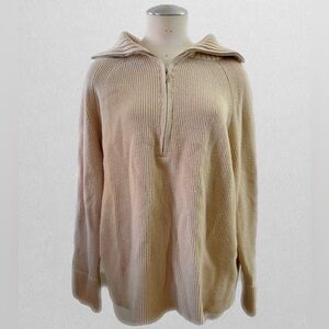 Half Zip Tan Sweater
